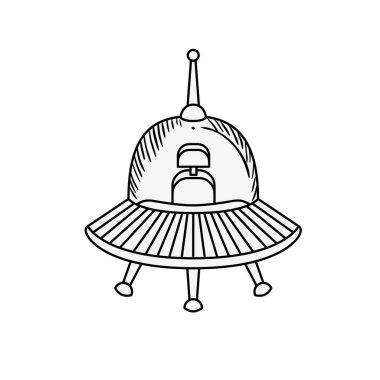 beyaz arka plan ile yabancı uzay aracı