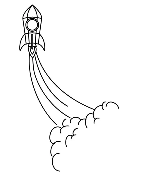 Cohete despegando en fondo blanco — Archivo Imágenes Vectoriales