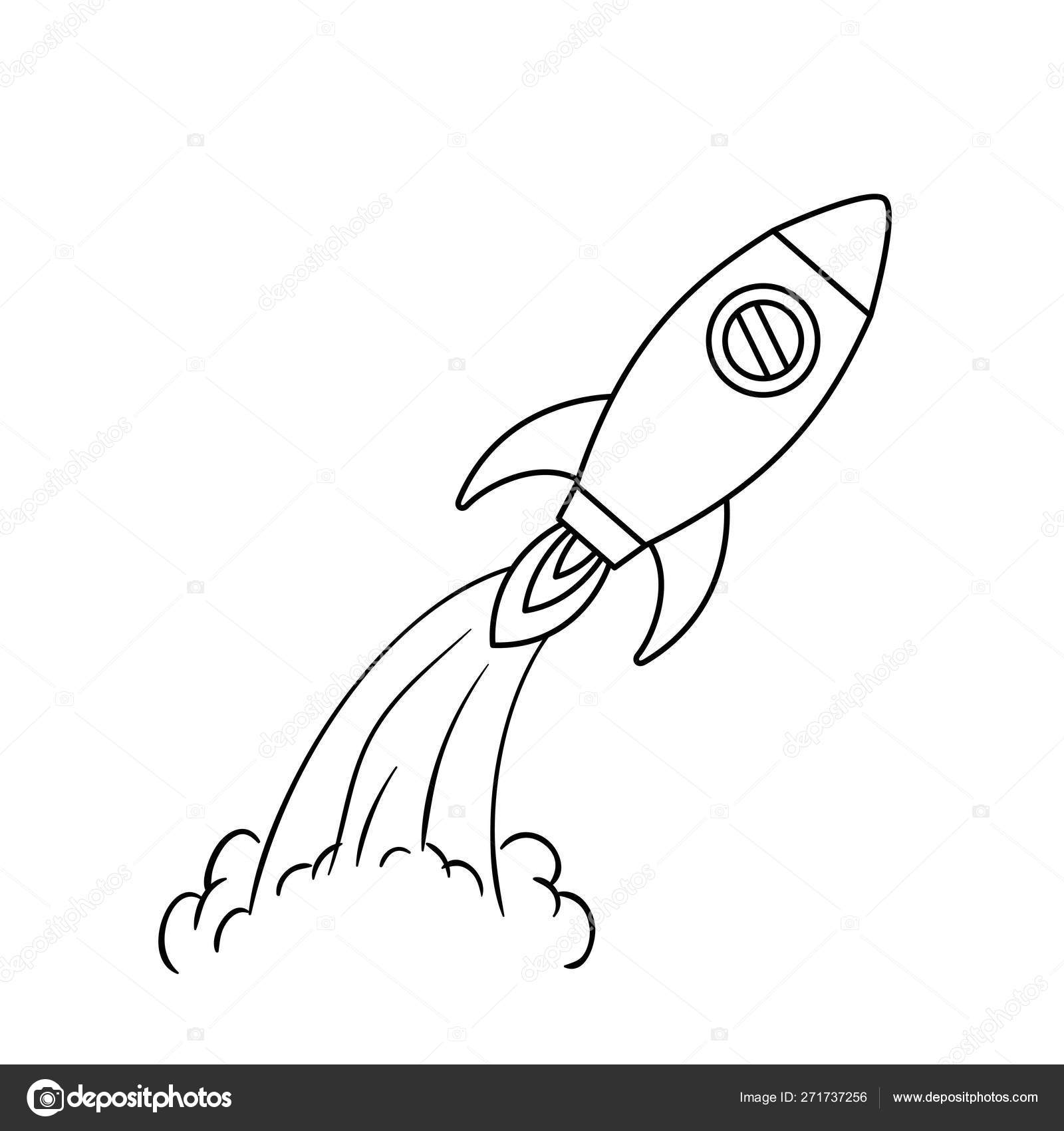 Rocket Ship Taking Off Drawing