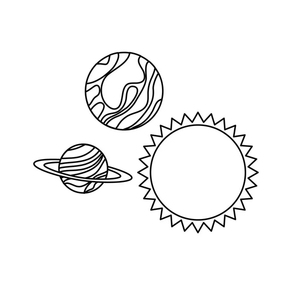 Планеты Солнечной системы изолированная икона — стоковый вектор