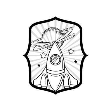 roket kalkış ve gezegenler ile çerçeve