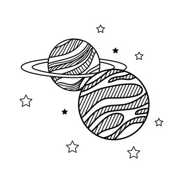 gezegenler güneş sistemi izole simgesinin