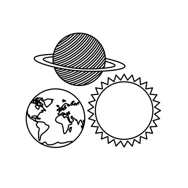 Pianeti del sistema solare icona isolata — Vettoriale Stock