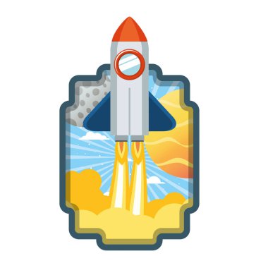 roket kalkış ve gezegenler ile çerçeve