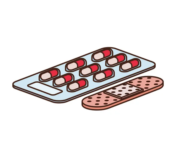 Medikamente auf weißem Hintergrund — Stockvektor