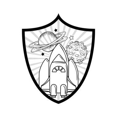 roket kalkış ve gezegenler ile çerçeve