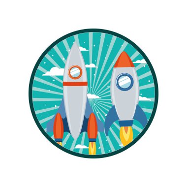 roket ikon kapalı alma ile çerçeve