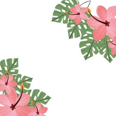 çiçek ve yaz yaprakları ile desen