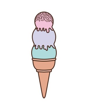 Beyaz arka planda lezzetli dondurma.