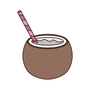 beyaz arka plan üzerinde yaz sıcağı için hindistan cevizi suyu