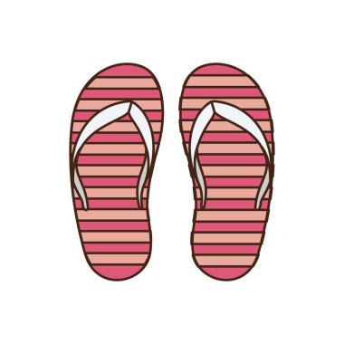 beyaz arka plan üzerinde çizgili plaj sandalet