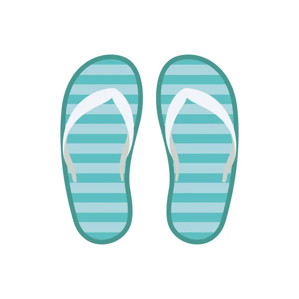Смугасті пляжні сандалі на білому тлі — стоковий вектор