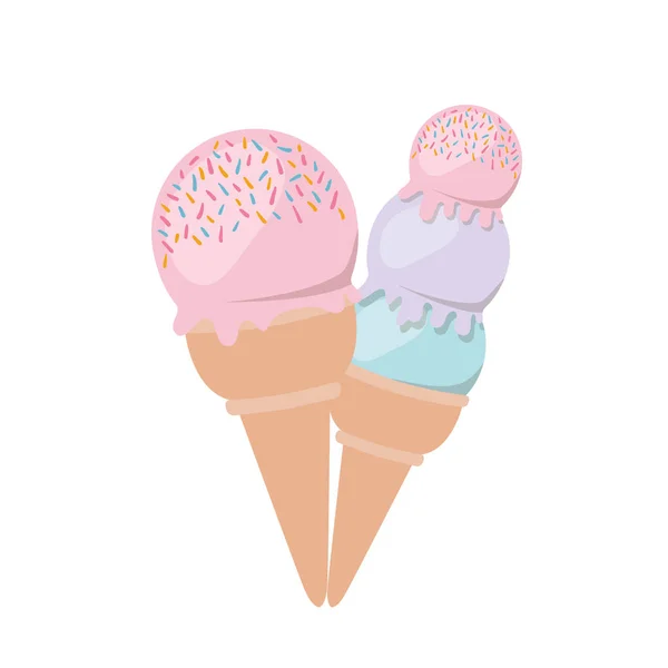 Delicioso helado sobre fondo blanco — Vector de stock