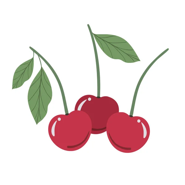 Heerlijke Cherry op witte achtergrond — Stockvector