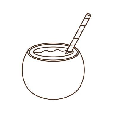 beyaz arka plan üzerinde yaz sıcağı için hindistan cevizi suyu