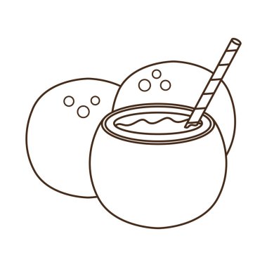 beyaz arka plan üzerinde yaz sıcağı için hindistan cevizi suyu