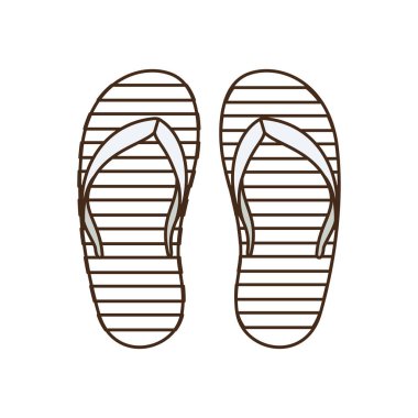 beyaz arka plan üzerinde çizgili plaj sandalet