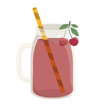 kiraz ve sıska içecek ile cam