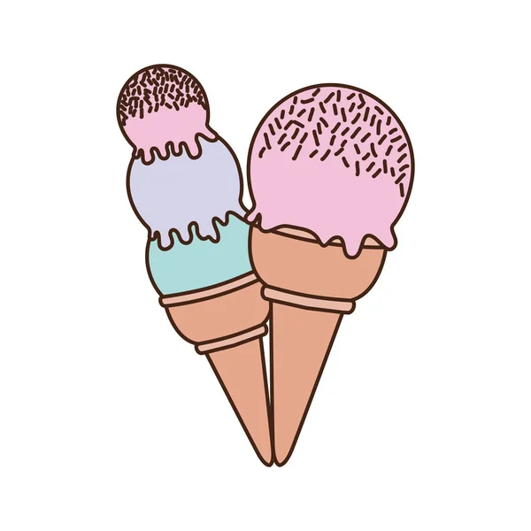 Delicioso sorvete no fundo branco — Vetor de Stock