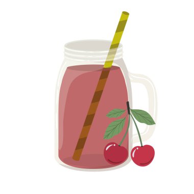 kiraz ve sıska içecek ile cam