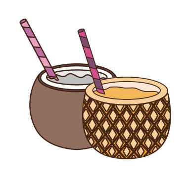 beyaz arka plan yaz için ananas kokteyli