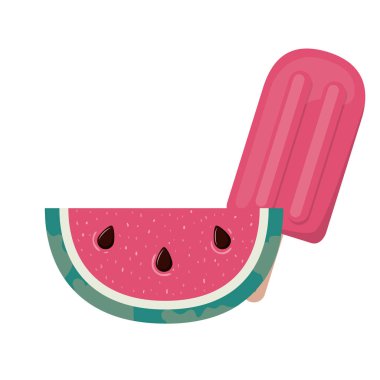 beyaz arka planda tropikal meyve dondurma