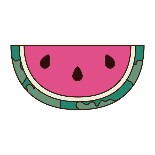 Portie watermeloen en witte achtergrond — Stockvector