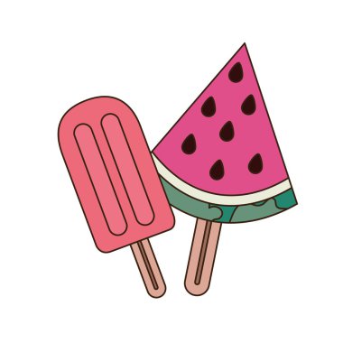 beyaz arka plan üzerinde karpuz lezzetli dondurma