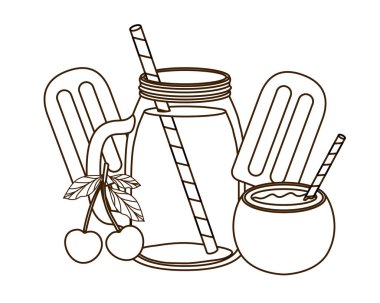 yaz için ferahlatıcı içecek ile cam