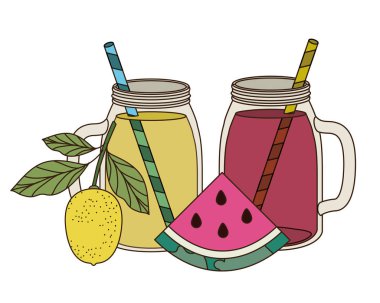 yaz için ferahlatıcı içecek ile cam