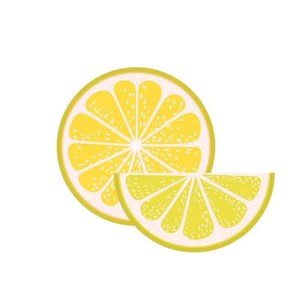 Porción de naranja en fondo blanco — Vector de stock