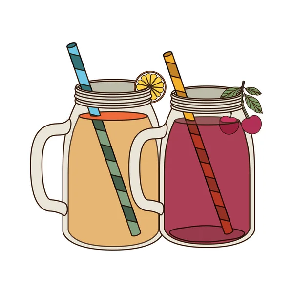Szklanka z orzeźwiającym napojem na lato — Wektor stockowy