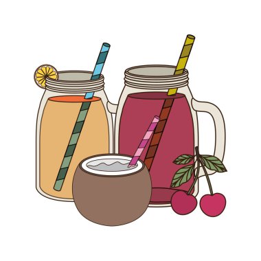 yaz için ferahlatıcı içecek ile cam