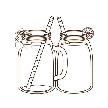 yaz için ferahlatıcı içecek ile cam