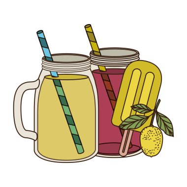 yaz için ferahlatıcı içecek ile cam