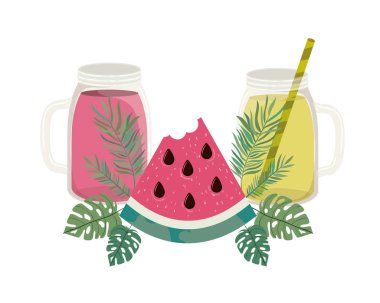 yaz için ferahlatıcı içecek ile cam