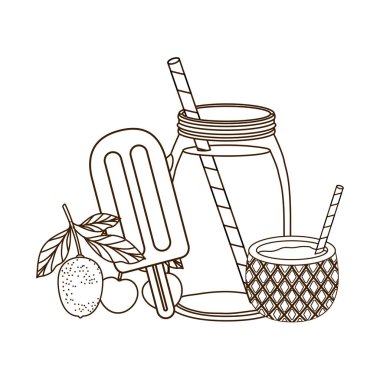 yaz için ferahlatıcı içecek ile cam