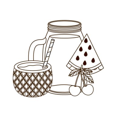 beyaz arka plan yaz için ananas kokteyli