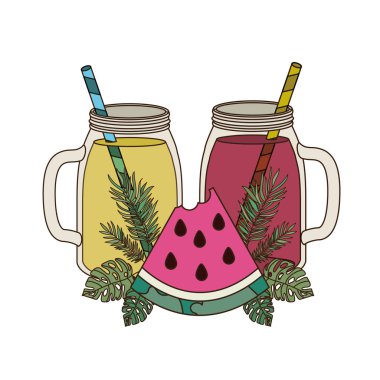 yaz için ferahlatıcı içecek ile cam