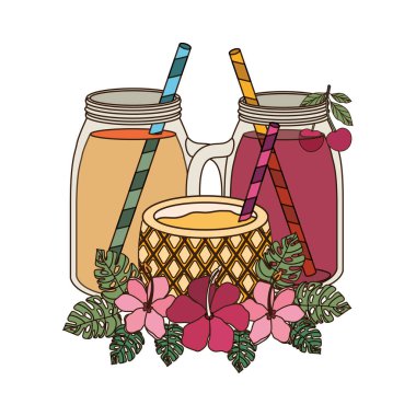 beyaz arka plan yaz için ananas kokteyli