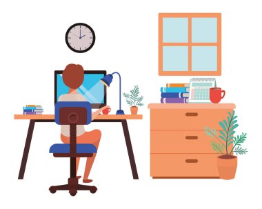 adam ofis avatar karakter çalışan