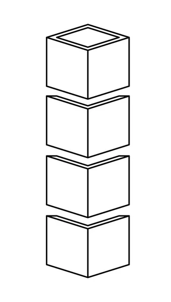 Ícones geométricos de matriz de conjunto cúbico — Vetor de Stock