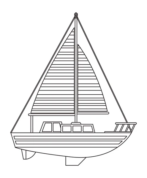 Segel båt resa isolerad ikon — Stock vektor