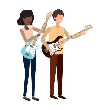 müzik aletleri avatar karakter ile çift