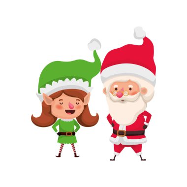 Elf kadın avatar karakter hareket ile Noel Baba