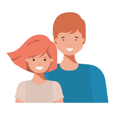 kızı ile baba gülümseyen avatar karakteri