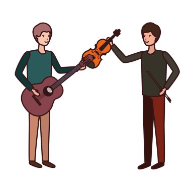 müzik aletleri karakter ile erkekler