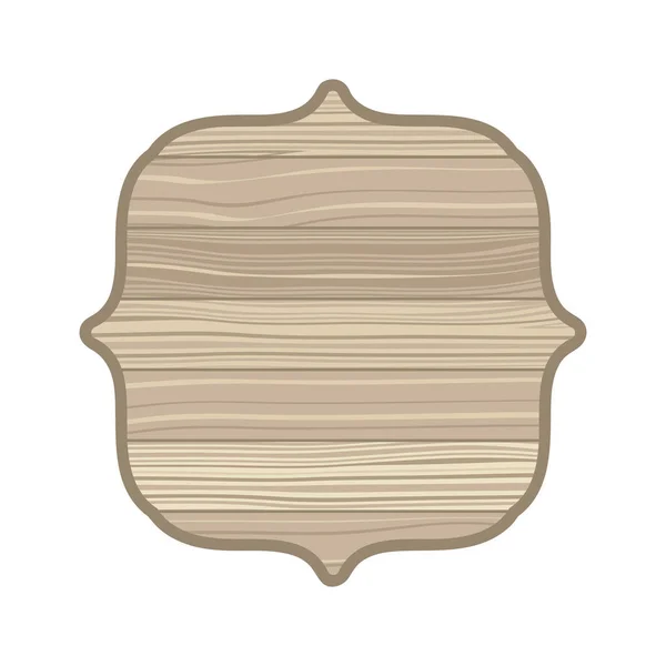 Marco con textura de madera icono aislado — Vector de stock