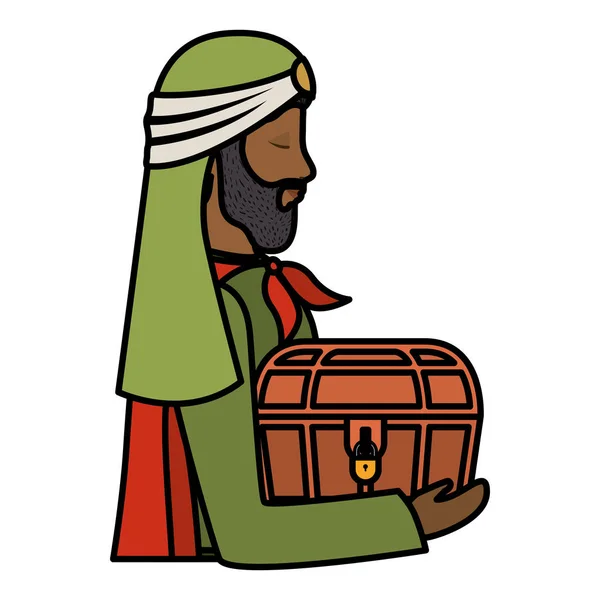 Wise man manger character — Stock Vector