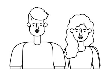 Çift avatar karakter simgeler